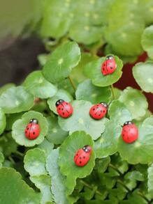 20pcs ABS Garden Ornament, Modern Ladybug Design Garden Statue For Garden