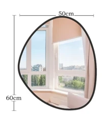 Kit Of 3 Mirrors With Organic Frame, Elegant Design - Black - View 3