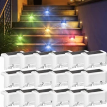 4/16 Packs Outdoor Solar Deck Lights, Waterproof Outdoor Decorate Lights, Solar Garden Lights, Outdoor Fence Lights, Solar Step Lights, Warm LED Lights, For Outdoor Stairs, Step, Fence, Garden, Balcony, Yard, Patio, And Pathway(White) Halloween Christmas Thanksgiving Gift