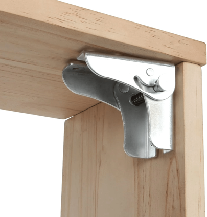 10pcs Silver Folding Head Accessory, Foldable 90 Degree Self-Locking Hinge Support Bracket Suitable For Desk And Bed Foot Furniture Hardware Accessories