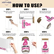 XRTHGS XRTHGS 12PCS/SET UV DTF Transfer Stickers Pink Ribbon Style For Mugs, Cups, Bottles, School Supplies, Crafts, DIY Art - Easy To Apply DIY Crafts(Glass Not Included)