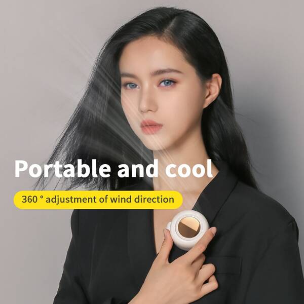 1PC Mini USB Fan, Versatile Design To Hang On Neck, Waist Or Collar, 3 Speed Settings, 900mAh Rechargeable Battery, Quiet Operation, Convenient For Carrying And Storage, A Very Practical Bladeless Portable Fan