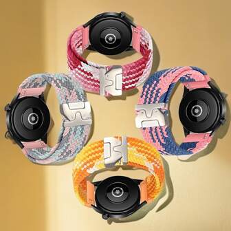 1条18mm/20mm/22mm快拆式降落伞表带，兼容三星Galaxy Watch 7/6/5/4/Garmin Venu/Venu 2/Venu/Venu 3S，男女通用；通用18/20/22mm弹性编织环替换表带，兼容Garmin Forerunner 158/245/645/255/265/255S/265S/Amazfit BIP6/BIP5/GTR4/GTS4/GTS3/Bip3/华为Watch GT5/GT4/GT3/GT2/GT/Redmi Watch 5 Active/Lite智能手表配件