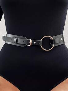 哥特风格女士 PU 皮带，休闲街头百搭，可调节松紧腰带，性感女士配饰，适合狂欢