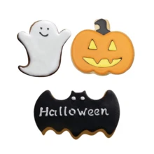 3/5/7pcs Halloween Series Cookie Cutter Set, Pumpkin, Bat, Ghost, Skull, Candy Corn, Cat, Witch Hat Shaped Stainless Steel Biscuit Cutter Kitchen Accessories, Suitable For Halloween Party Celebration, Creative DIY Halloween Baking Cake Decorations, Fit For Halloween, Thanksgiving, Christmas