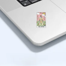 咖啡塔罗牌乙烯基贴纸 - 适用于汽车、SUV、笔记本电脑、水瓶等的耐候贴花 - 自粘，易于粘贴 - 非常适合泰国电视节目的粉丝、汽车贴花 - 彩色 - 查看 7