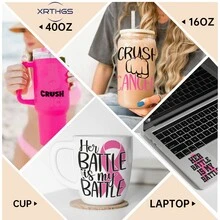 XRTHGS XRTHGS 12PCS/SET UV DTF Transfer Stickers Pink Ribbon Style For Mugs, Cups, Bottles, School Supplies, Crafts, DIY Art - Easy To Apply DIY Crafts(Glass Not Included)