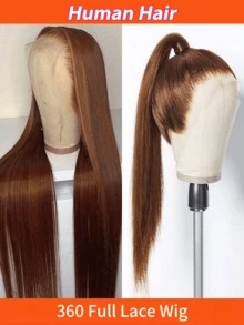 Invisible Drawstring 360 Full Lace Wig Straight Human Hair Wigs Hidden Adjustable Strap Can Make Ponytail And Bun 150% Density Transparent Lace Front Wig Pre-Plucked With Baby Hair Multicolor 18-36 Inch For Women - Multicolor - View 21