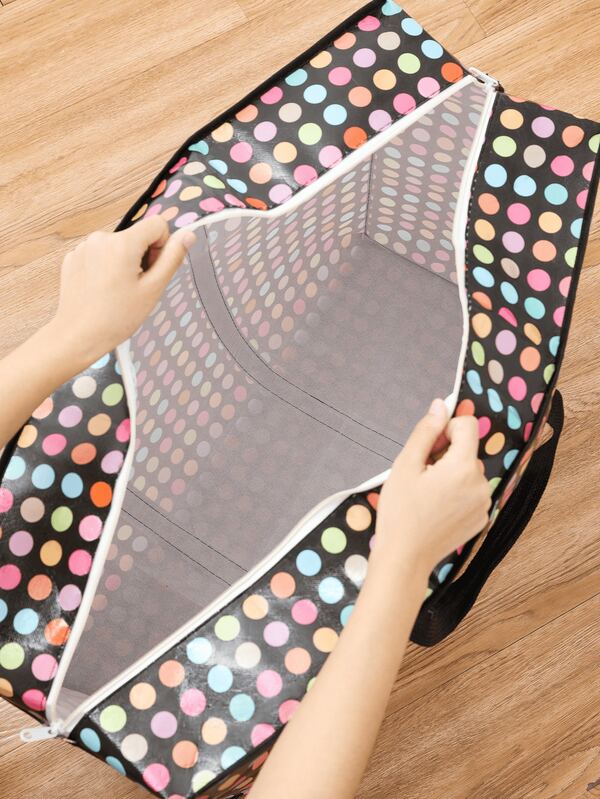 1 Stück faltbare, großvolumige bedruckte Flechttragetasche, mobile Verpackungstasche, Umzugstasche, Aufbewahrungstasche für Zuhause, Bettdecken-Aufbewahrungstasche, Reisetasche, Spielzeug-Aufbewahrungstasche, Schrank-Ordnungstasche, Bett-Unterbett-Aufbewahrungstasche, ausgewähltes verstärktes Material