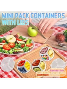 5/10 /30/50 Hộp đựng đồ ăn nhẹ 3 ngăn nhiều màu có nắp - Có thể tái sử dụng, di động, hộp đựng nước sốt và nước chấm bằng nhựa chống rò rỉ để đựng đồ ăn nhẹ, gia vị và chuẩn bị bữa ăn khi di chuyển - Thích hợp cho người lớn, dã ngoại và tiệc tùng, hộp đựng đồ ăn nhẹ cho tiệc tùng | Hộp đựng đồ ăn nhẹ nhiều màu | Nắp chống rò rỉ - Trong sáng - Xem 6