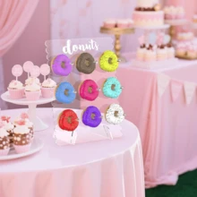 1pc Acrylic Donut Display Rack, Reusable Sweet Treat Holder Shelf Suitable For Dessert Table, Spring/Summer Weddings, Birthdays, Festivals - Multicolor - View 3
