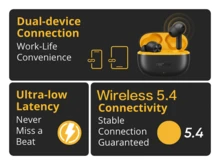 Realme Buds T200 Lite，真无线入耳式耳机，12.4mm动圈单元，长达48小时续航，45毫秒延迟，降噪(ENC)，无线5.4，圣诞礼物/赠品 - 黑色 - 查看 10