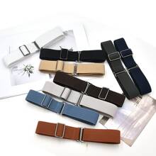 1 pieza Cinturón casual y elástico de unicolor de moda para mujer, ceñidor de cintura invisible y elástico para el verano, la escuela