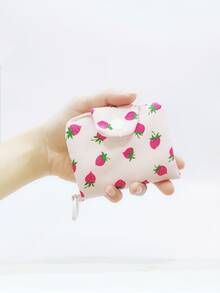 可爱迷你花卉图案帆布卡包多层零钱包耳机/口红收纳袋女士钱包迷你钱包钱包零钱包钱包腕包钱包