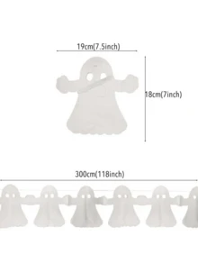 AFYPRTY 3Meters Halloween Hanging Garland Bunting Bat Pumpkin Ghosts Spider Paper Banner Happy Halloween Party Decorations Horror Props - Multicolor - View 12