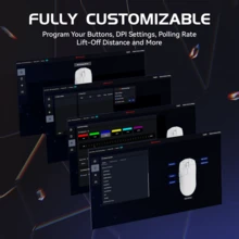 MAMBASNAKE ATTACK SHARK M4 Ultra-Light Wireless Gaming Mouse, 52g, 24000 DPI PAW3311 Optical Sensor, 2.4G/Bluetooth/Wired 3-In-1 Ergonomic Computer Mouse, RGB Lighting, 400mAh Battery, Programmable Mouse, Compatible With PC/Win, Christmas Gift, Children's Gift, 2026 New Year Gift - White/Black - Multicolor - View 6