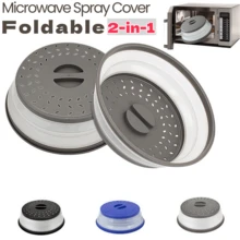 Silicone Microwave Splatter Cover, Microwave Cover For Food Fruit Drainer, Microwave Food Cover, Microwave Plate Cover, Microwave Lid, Kitchen Essentials, Dishwasher Friendly Collapsible Microwave Covers - Microwave Splatter Cover For Food, Space-Saving Design (10.5 Inch) Silicone & Plastic And Dishwasher Friendly - Food Cover - View 2