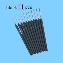 11 pièces Ensemble de pinceaux de détail fin : style mini à pointe fine, convient pour l'aquarelle, la peinture à l'huile, la peinture acrylique, la peinture faciale et des ongles, le dessin de modèle proportionnel, facile à contrôler les fines opérations telles que le crochetage, les traits, les dessins au trait, etc., pour les fournitures scolaires, la rentrée scolaire