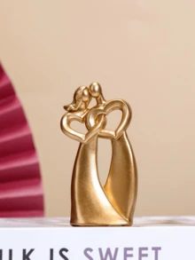 1pc Heart-Shaped Resin Crafts, 4 Colors Available, Suitable For Home, Living Room, Foyer, Desk, Holiday Parties, Wedding, Halloween, Christmas, Indoor/Outdoor Decorative Crafts, Best Gift