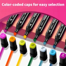 Lislark 80 Colored Marker Set, Colouring Pens, Marker Set For Adults Artists, Double Tip Art Pens For Drawing, Sketching, Anime And Manga With Carrying Case - Multicolor - View 9