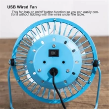 SUANGLNG Ventilador USB mini de 4 pulgadas, ventiladores portátiles de metal con 4 aspas, ventiladores de escritorio silenciosos y universales para coche, computadora portátil y escritorio