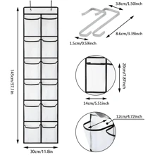 35件装大号口袋式门后鞋架，采用耐用牛津布制成，适用于门、金属衣柜，可用作鞋架