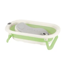 Bañera plegable para bebé, bañera para recién nacidos, regalo para bebé, con alfombrilla de baño, termómetro incorporado, gran capacidad, apta para bebés de 0 a 3 años, fácil de guardar, no ocupa espacio, gris, verde, caqui y rosa.