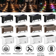 4/16 Packs Outdoor Solar Deck Lights, Waterproof Outdoor Decorate Lights, Solar Garden Lights, Outdoor Fence Lights, Solar Step Lights, Warm LED Lights, For Outdoor Stairs, Step, Fence, Garden, Balcony, Yard, Patio, And Pathway(White) Halloween Christmas Thanksgiving Gift