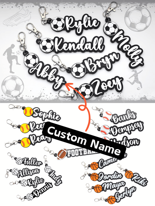 1-Pack Customizable Name & Multi-Sport Choice 3D Printed Plastic Personalized Keychain Keyring Bag Tag, Sporty Theme Multicolor Mini Ball Gift Accessory For Birthdays Anniversaries Graduations Game Days,Durable,Engraved,Stainless,Colorful,Cute,Adorable,Funny,Kawaii,Y2K,Stylish,Unisex,Casual,Custom,Personalized,Unique,Customized,Ideal Gifts For Him,Ideal Gifts For Her,Her,Boyfriend,Girlfriend,Family,Friends,Travel Accessories,Travel Accessories