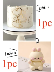 5 件/1 件简约心形亚克力蛋糕装饰，适合毕业典礼、生日、蛋糕、派对、单身派对、杂志派对、派对装饰