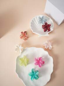 8 قطعة/مجموعة، 4 سم قطر، مشابك شعر بشكل زهرة ذات نمط رخامي - إكسسوارات شعر ذيل الحصان - تصميم أنيق وجميل، مناسبة للارتداء اليومي والكريسماس والمدرسة والجامعة، مشابك شعر مخلبية للموضة في فصل الخريف والشتاء للإجازات والملابس النسائية