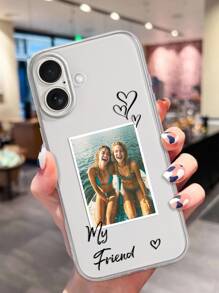 coque de téléphone personnalisée avec cadre photo pour famille/ami/couple, compatible avec iPhone 11 Pro/13 Pro/15 Pro Max, S24 Ultra et autres téléphones Android. Cadeau idéal pour petit ami, petite amie, famille, ami, couple, couple avec animaux. Idéal pour un anniversaire, une remise de diplôme, un mariage ou un bal de promo.