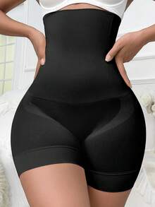 Short Bermuda Shaper Slimming Belt High Waist Compression Shapewear Slimming Hides Belly Reduces Measurements Plus - 黑色 - 查看 1