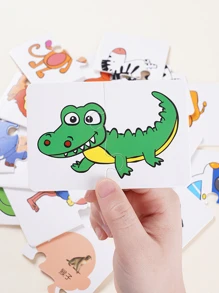 Christmas Decoration 1 Pc Children's Puzzle Baby Matching Card Early Education Cognitive Card, Vegetables And Fruits, Transportation, Daily Necessities, Animal Cognitive Puzzle Boys And Girls Toys School, Student,Stationery,School Supplies