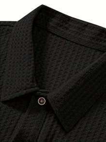 Men's Solid Color Golf Shirt, Casual Short Sleeve Stretch Polo Collar Shirt, Suitable For Leisure And Outdoor Activities, Spring/Summer