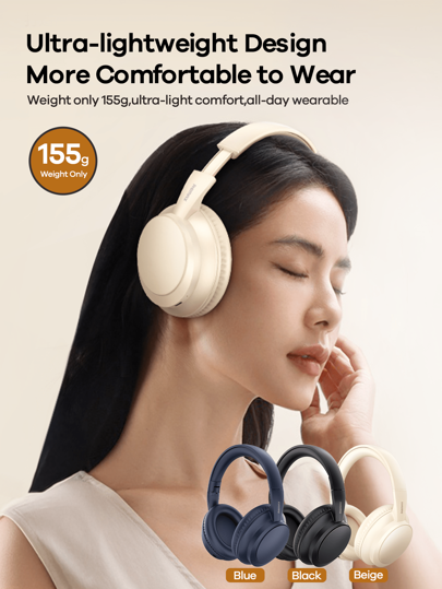 REMAX Remax Type C Bluetooth Headset, Over Ear Closed Back Headphones Wired/Wireless Gaming Mode With Stereo Surround Sound, Recording, DJ, Music, 19 Hours Playtime Wireless Headset(Blue/BLACK/Beige)