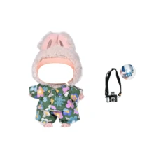 3pcs Hawaiian Clothing Camera Set, Suitable For 17cm Doll , First, Second, And Third Generation Universal Fashion Toy Pendant Clothes - Multicolor - View 3