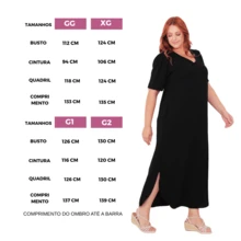 LIA ROSA Vestido Feminino Longo Large Plus Size Curvy Manga Curta - Vestido Feminino de Festa - Preto - Visão 4