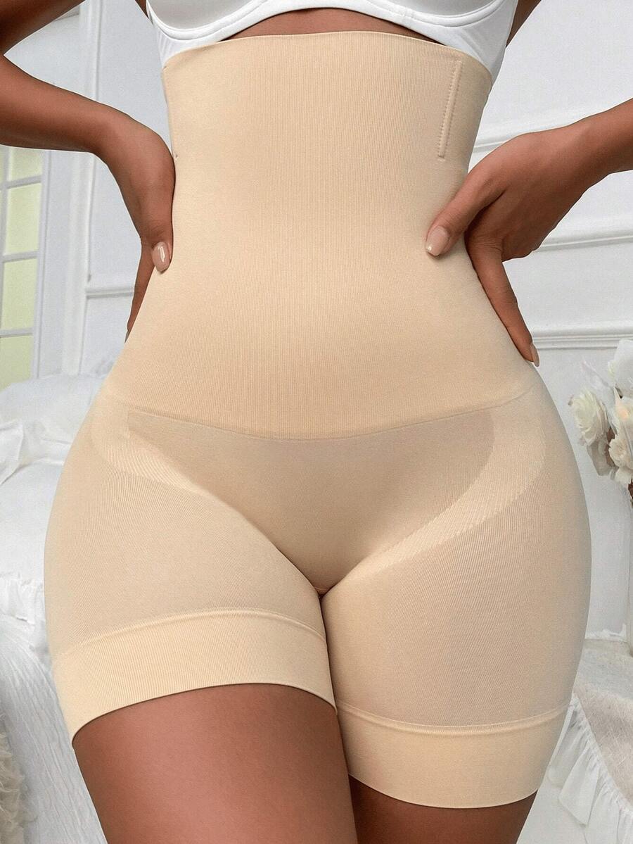 Short Bermuda Shaper Slimming Belt High Waist Compression Shapewear Slimming Hides Belly Reduces Measurements Plus - Màu be - Xem 1