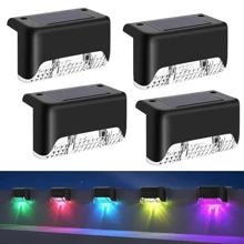 16 paquetes de luces solares para exteriores, luces decorativas impermeables para exteriores, luces solares para jardín, luces solares para vallas, luces solares para escaleras, luces LED de ambiente navideño, para escaleras, vallas, jardín, balcón, patio y senderos exteriores