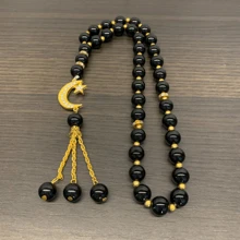 Neues grenzüberschreitendes 33-Sterne- und Mond-Tasbih-Armband mit muslimischen Gebetsperlen