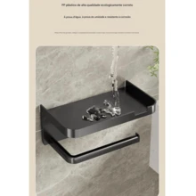 Wall-Mounted Toilet Paper Holder, Cell Phone Holder, Plastic Toilet Paper Holder. - 隨機的 - 查看 8