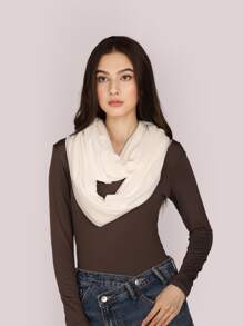 1pc Women's Solid Color Silky Soft Travel/Photo Shawl, Versatile Simple Fashion Neck Scarf