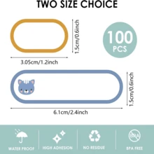 40/100 件防水可移除婴儿奶瓶标签，无残留，日托姓名贴纸，适用于婴儿和儿童，适用于学校用品，返校 - 彩色 - 查看 3