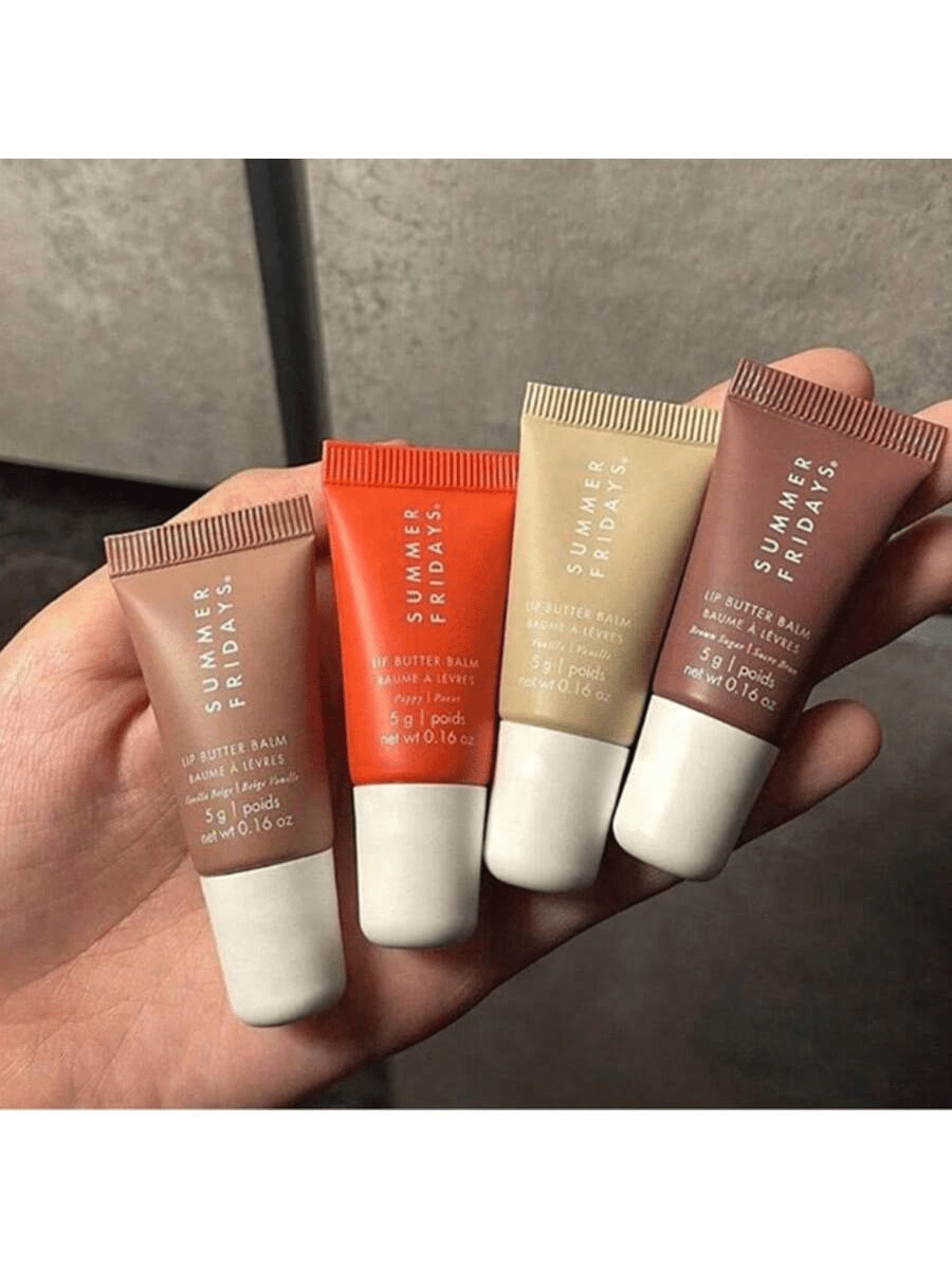 Summer Friday S The Mini Neutrals Lip Butter Balm Set ,4PCS Of Set, Lipstick Can Remove Dead Skin, Fade Lip Lines, Moisturize, Moisturize And Prevent Chapped Lips
