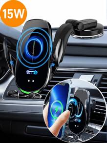 YITUMU Wireless Car Charger Holder, Fast Charging Automatic Clamping 15W Smart Dual-Control Induction Car Phone Holder, Optional Cigarette Lighter Car Charger Accessory, Suitable For Android And Apple Phones With Wireless Charging Function Car Accessories