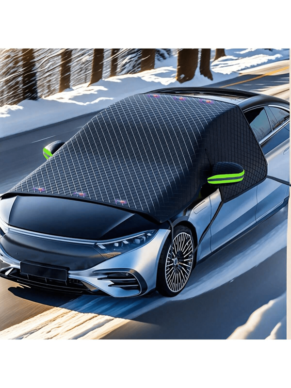 1pc Of Oxford Cloth Car Front Windshield Cover For Snow And Sun Protection, Suitable For All Seasons, Windproof, Snowproof, And Sunproof.