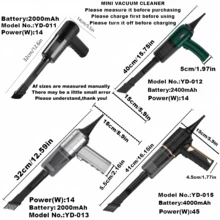 Aspirateur portable pour la maison et la voiture, rechargeable par USB, sans fil, ultra-puissant, nettoyeur de poussière, convient pour une utilisation intérieure et domestique