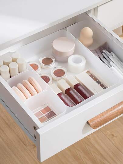 5 Pcs Drawer Organizer Tray Storage Box For Bedroom Nightstand Drawer Dresser Bathroom Kitchen Drawer, Frosted