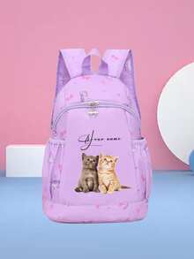 Customizable Shoulder Strap, Customizable Name, Customizable Text, Customizable Photo, DIY, Solid Color, Minimalist, Large Capacity, Lightweight, Comfortable Strap, Zipper Closure, Suitable For School, Work, Students, College Students, High School Students - Purple - View 10